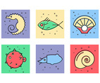 Sea Animals Vector Icons