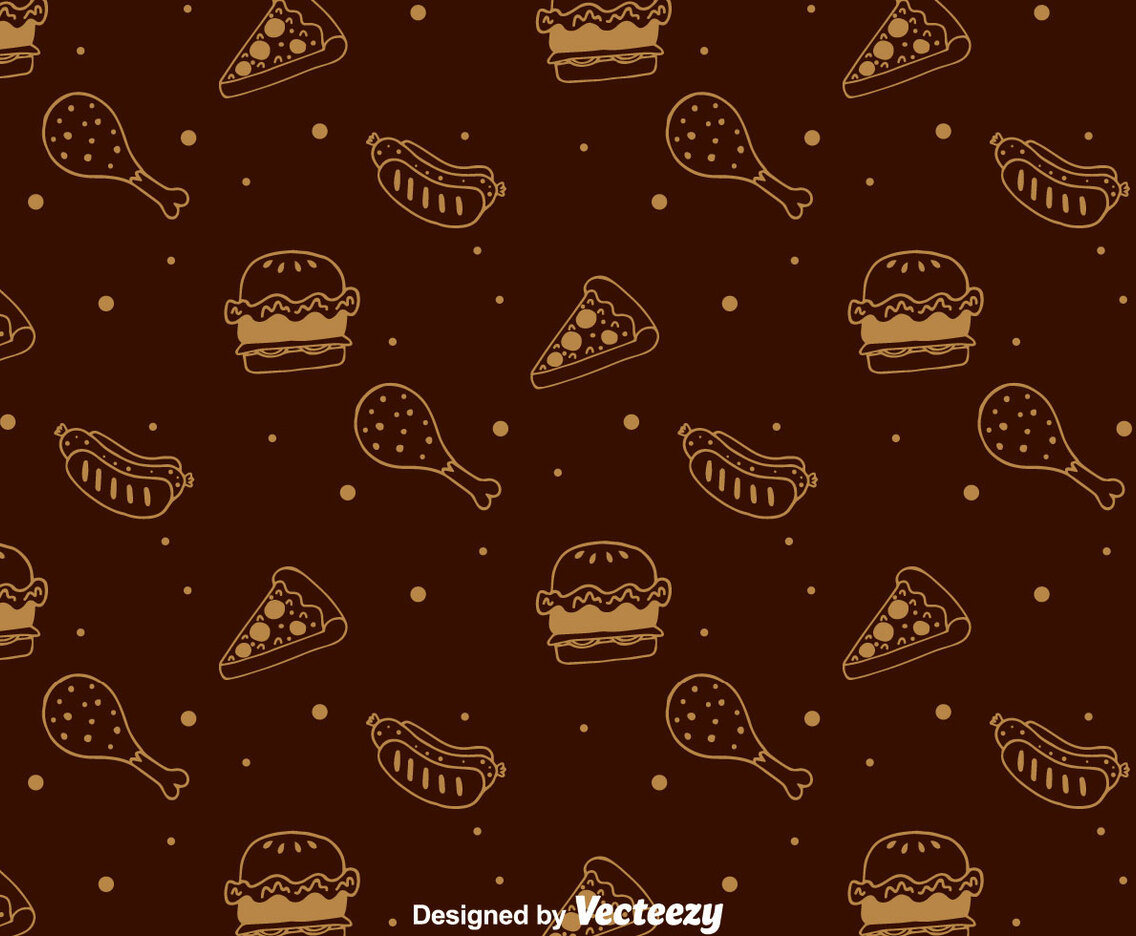 Hand Drawn Fast Food Pattern