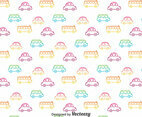 Colorful Hand Drawn Cars Pattern