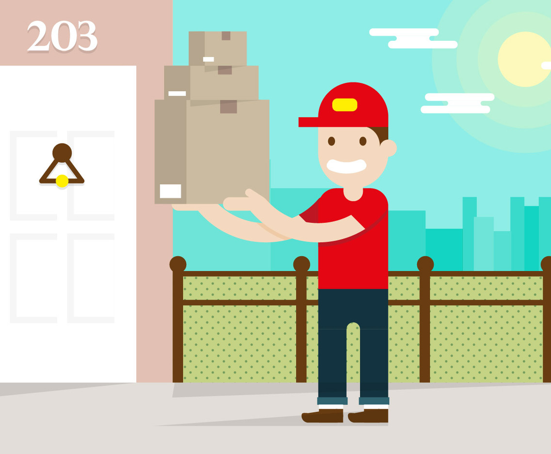 Delivery Man Flat Illustration Vector