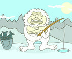 Yeti Cartoon Illustration Vector