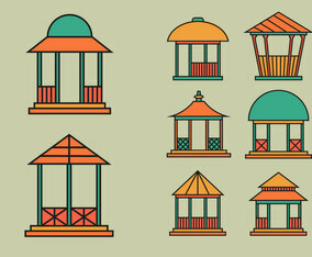 Gazebo icon vector pack