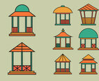 Gazebo icon vector pack