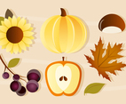 Free Vector Pumpkin and Apple Autumn Elements