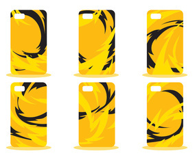 Yellow Abstract Phone Case Pattern Vector Set