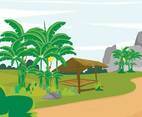 Free Banana Tree Landscape Illustration