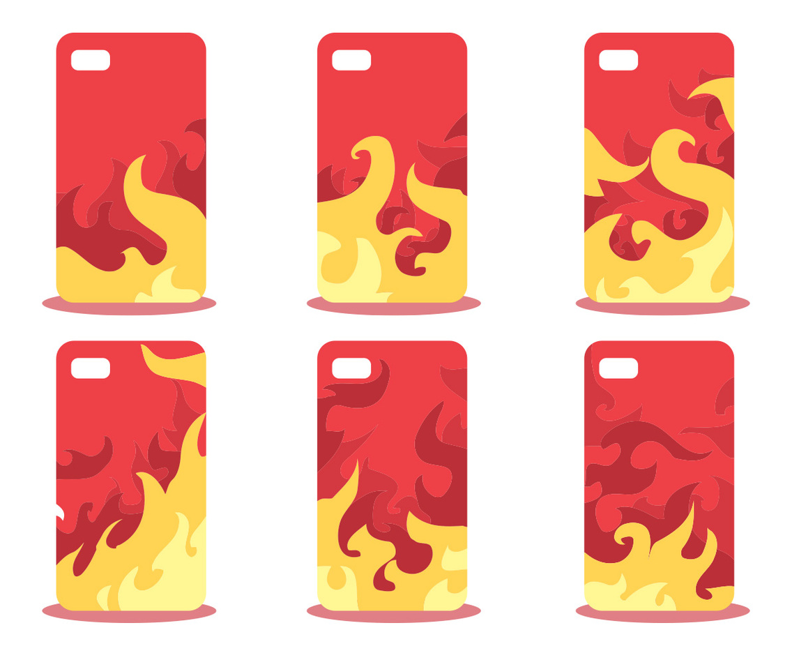 Firey Phone Case Pattern Vector Set