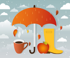 Rainy Vector Autumn Accessories