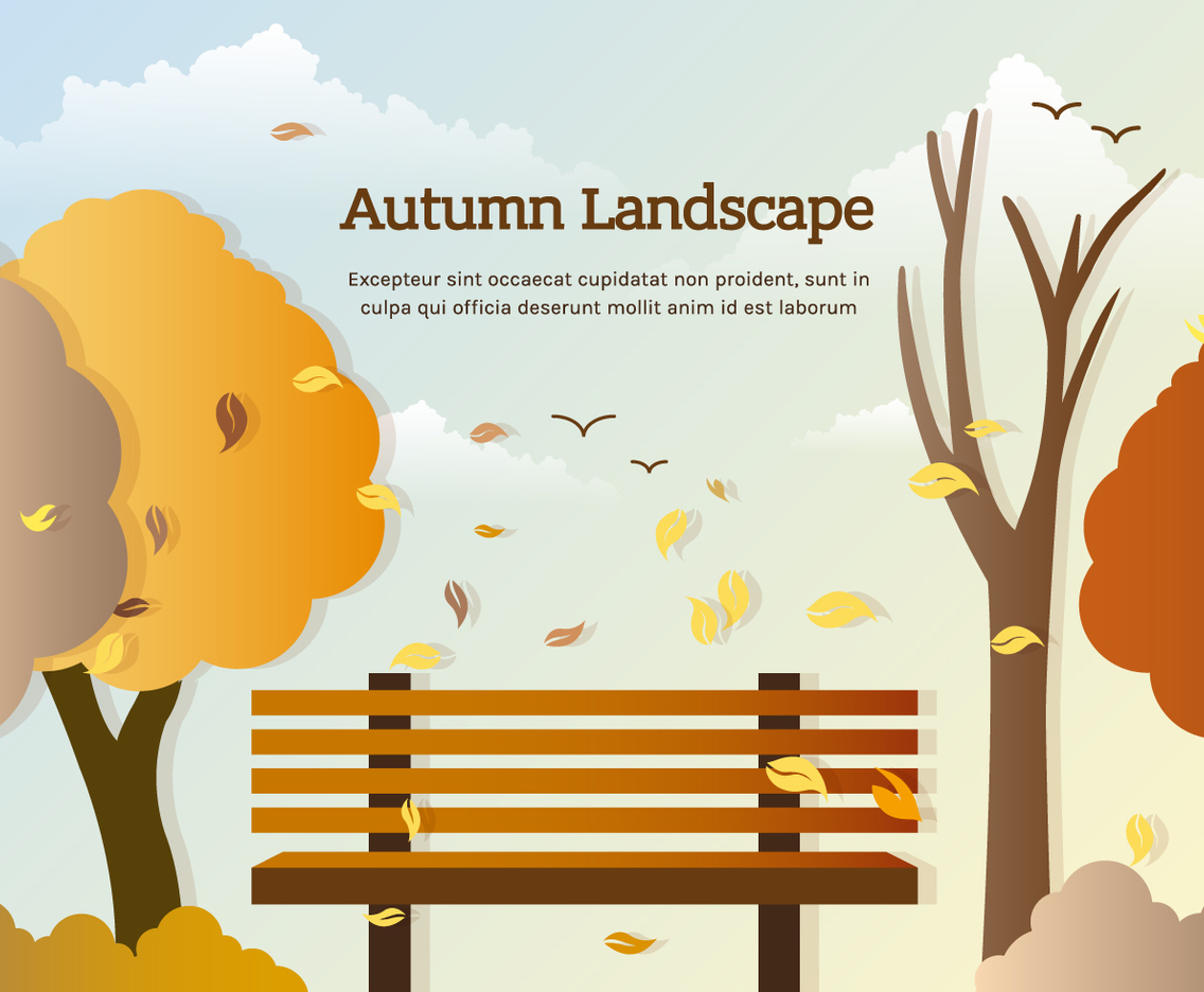 Free Vector Autumn Park Bench