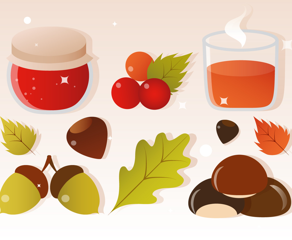 Free Vector Cider and Autumn Elements