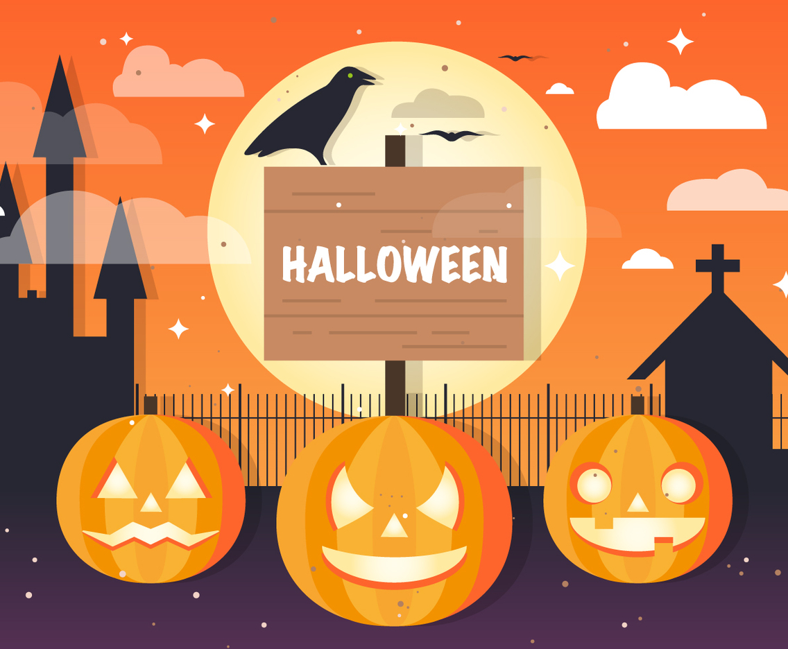 Free Halloween Jackolantern Vector Background