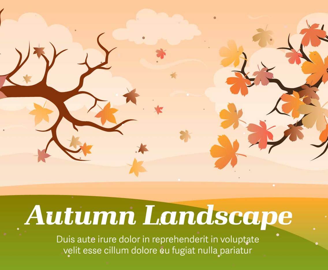 Autumn Landscape Vector Illustration