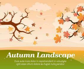 Autumn Landscape Vector Illustration