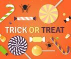 Halloween Trick or Treat Candy Vector Illustration