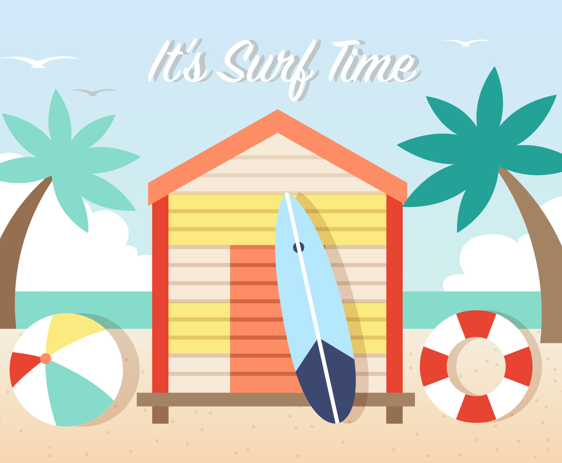 Surfing Vector Background
