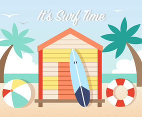 Surfing Vector Background
