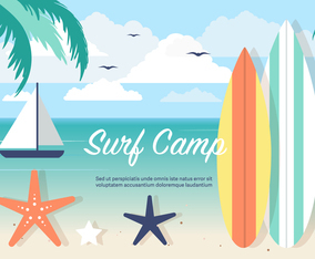 Free Surf Camp Vector Background