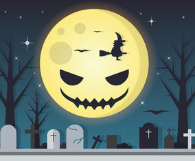 Spooky Moon Halloween Vector