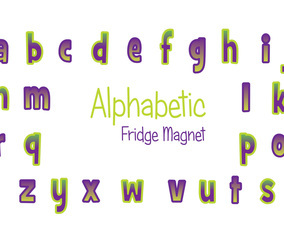 Purple and Green Fridge Magnet Vector Set