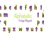 Purple and Green Fridge Magnet Vector Set