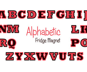 Red and Black Fridge Magnet Vector Set