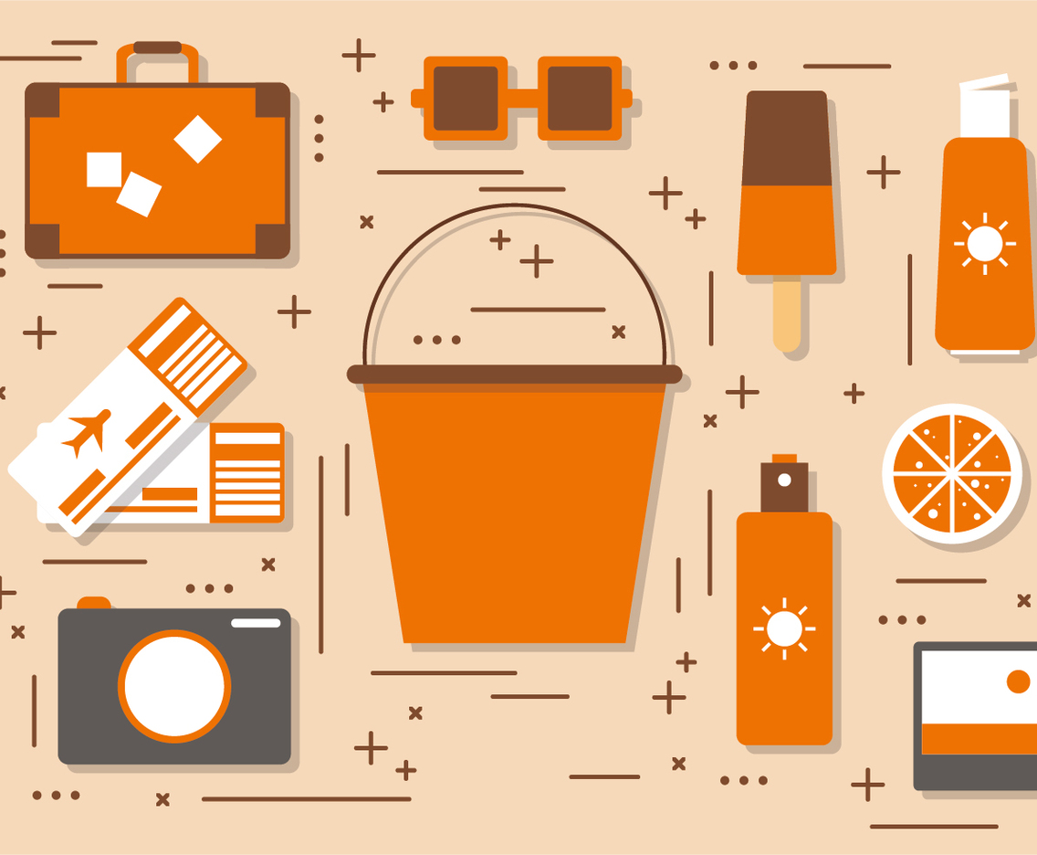 Flat Summer Vacations Vector