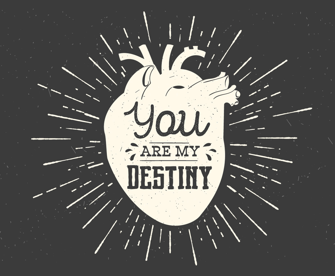 Heart Destiny Vector Typography