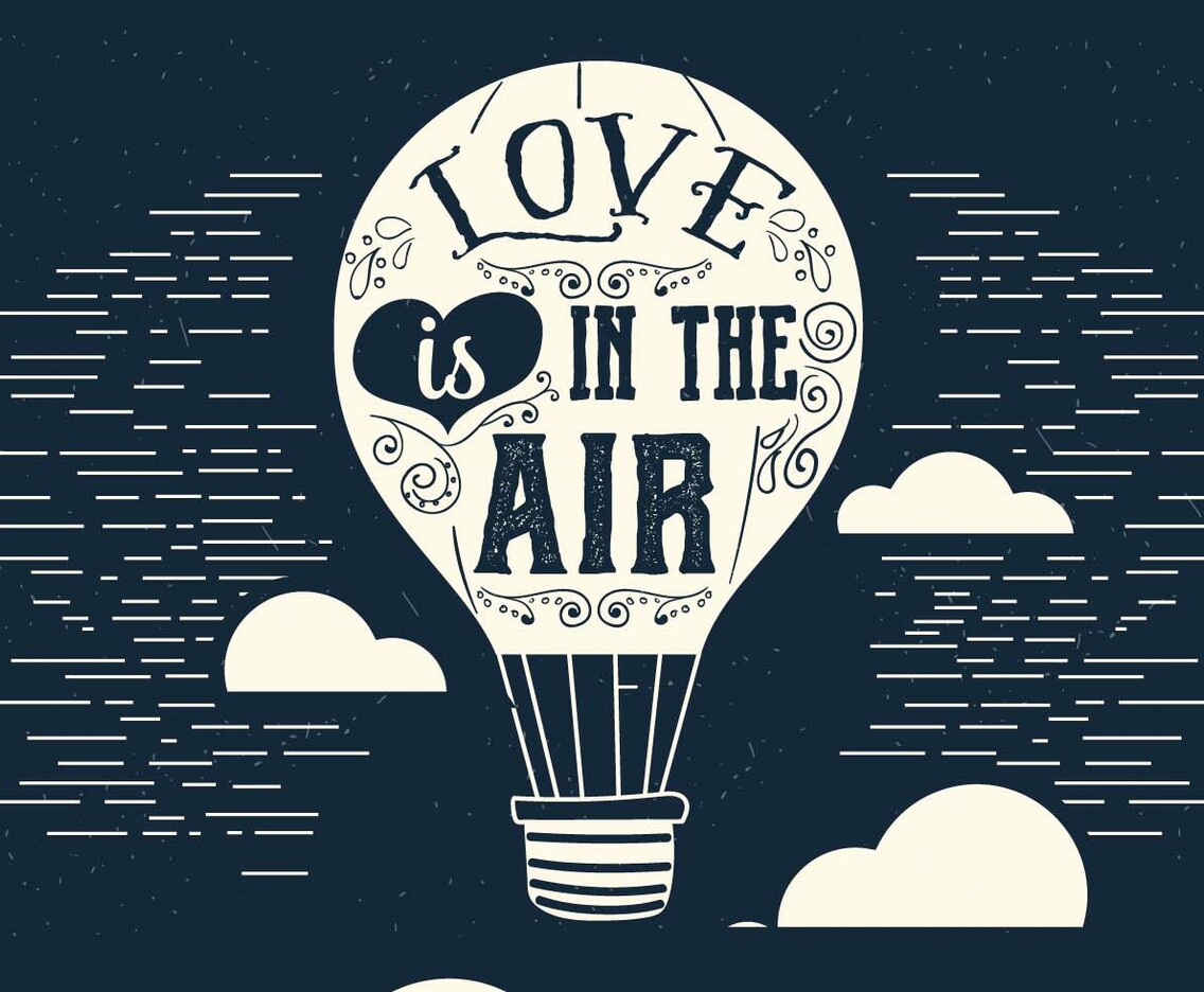 Love is in the Air Vector Air Balloon