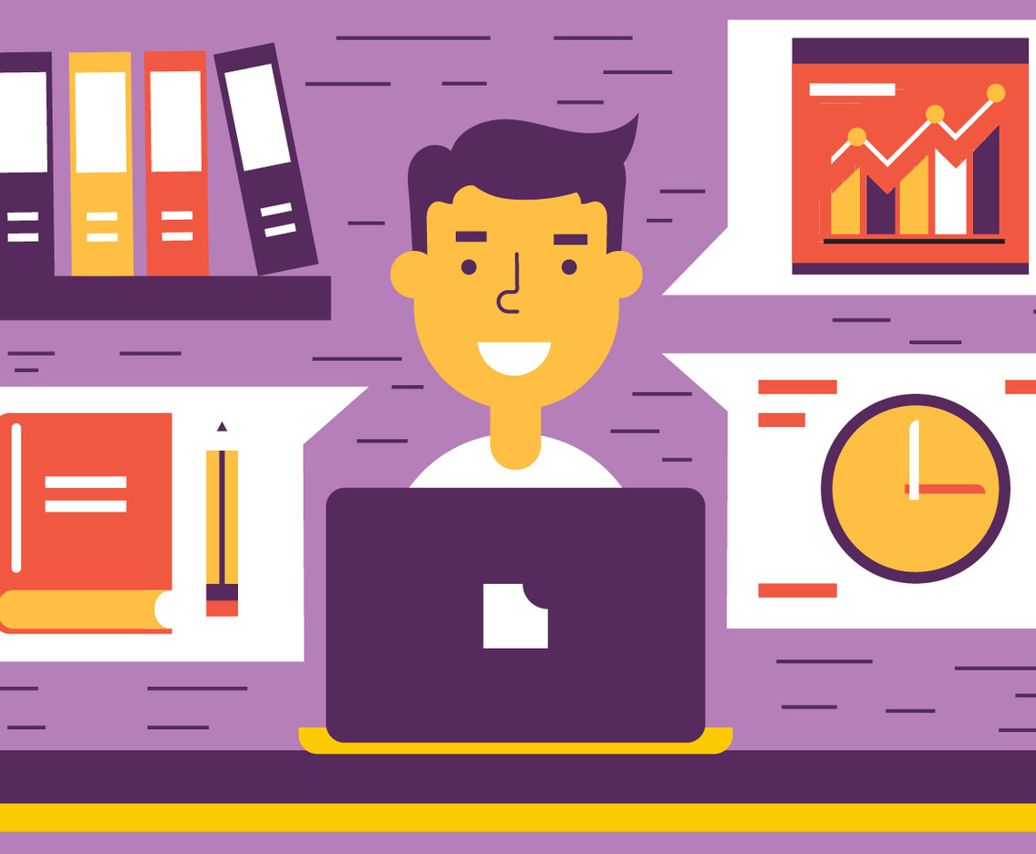 Free Flat Vector Designer Desk