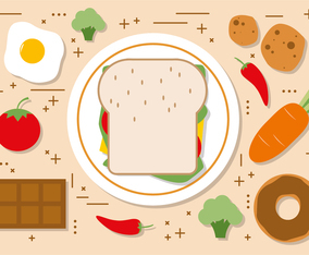 Free Flat Sandwhich Vector Illustration