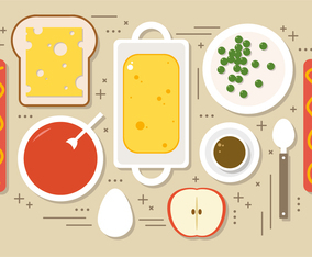 Flat Foods Vector Illustration