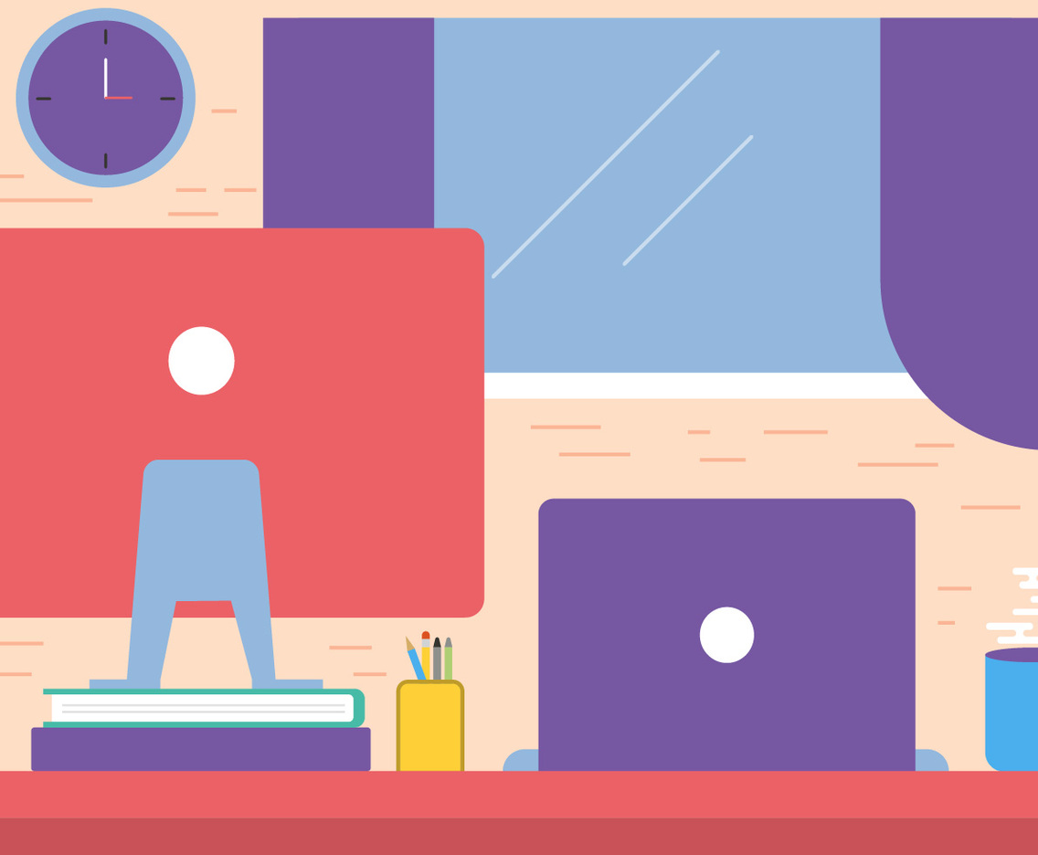 Free Flat Vector Desktop Workspace