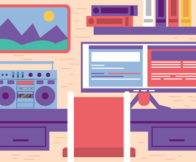 Free Flat Vector Office Workspace
