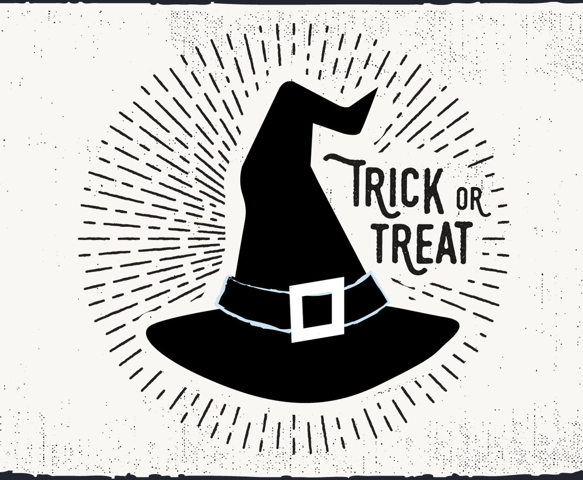 Witch Hat Trick or Treat Illustration