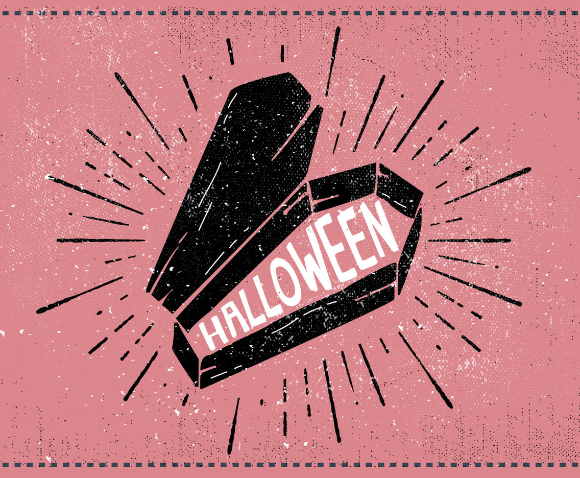Halloween Coffin Vector Illustration