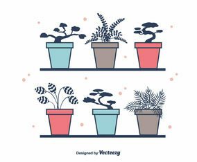 Potted Plants Vector