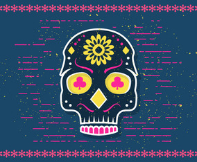 Free Halloween Sugar Skull Vector Illustration