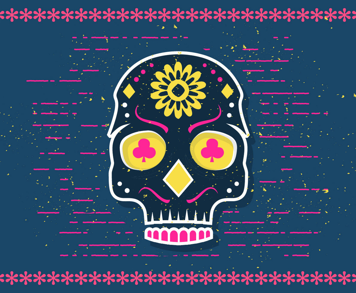 Free Halloween Sugar Skull Vector Illustration