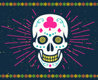 Bright Halloween Sugar Skull Vector Illustration