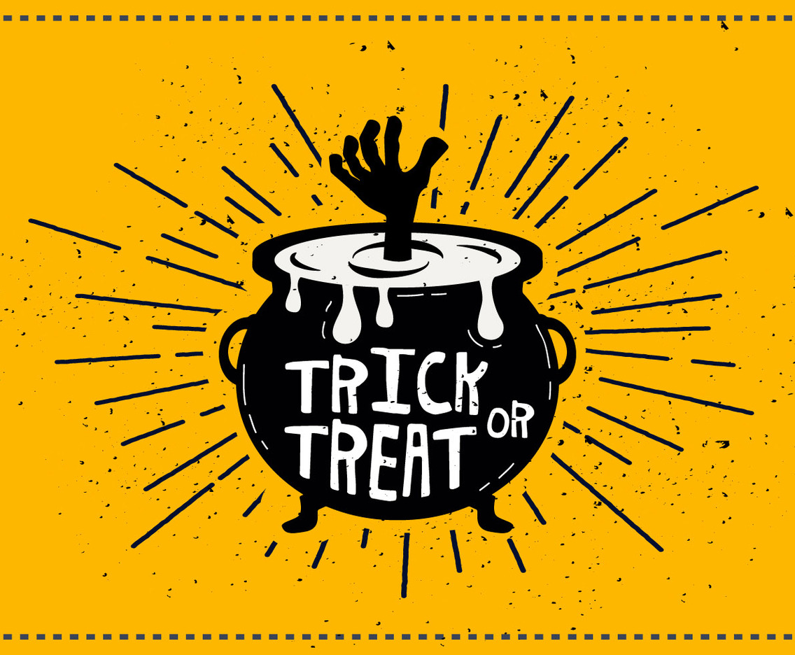 Trick or Treat Cauldron Vector Illustration