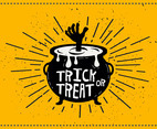 Trick or Treat Cauldron Vector Illustration