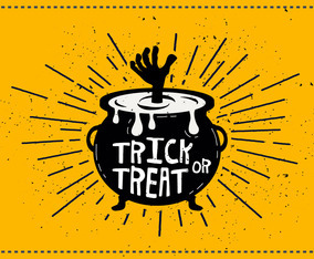 Trick or Treat Cauldron Vector Illustration