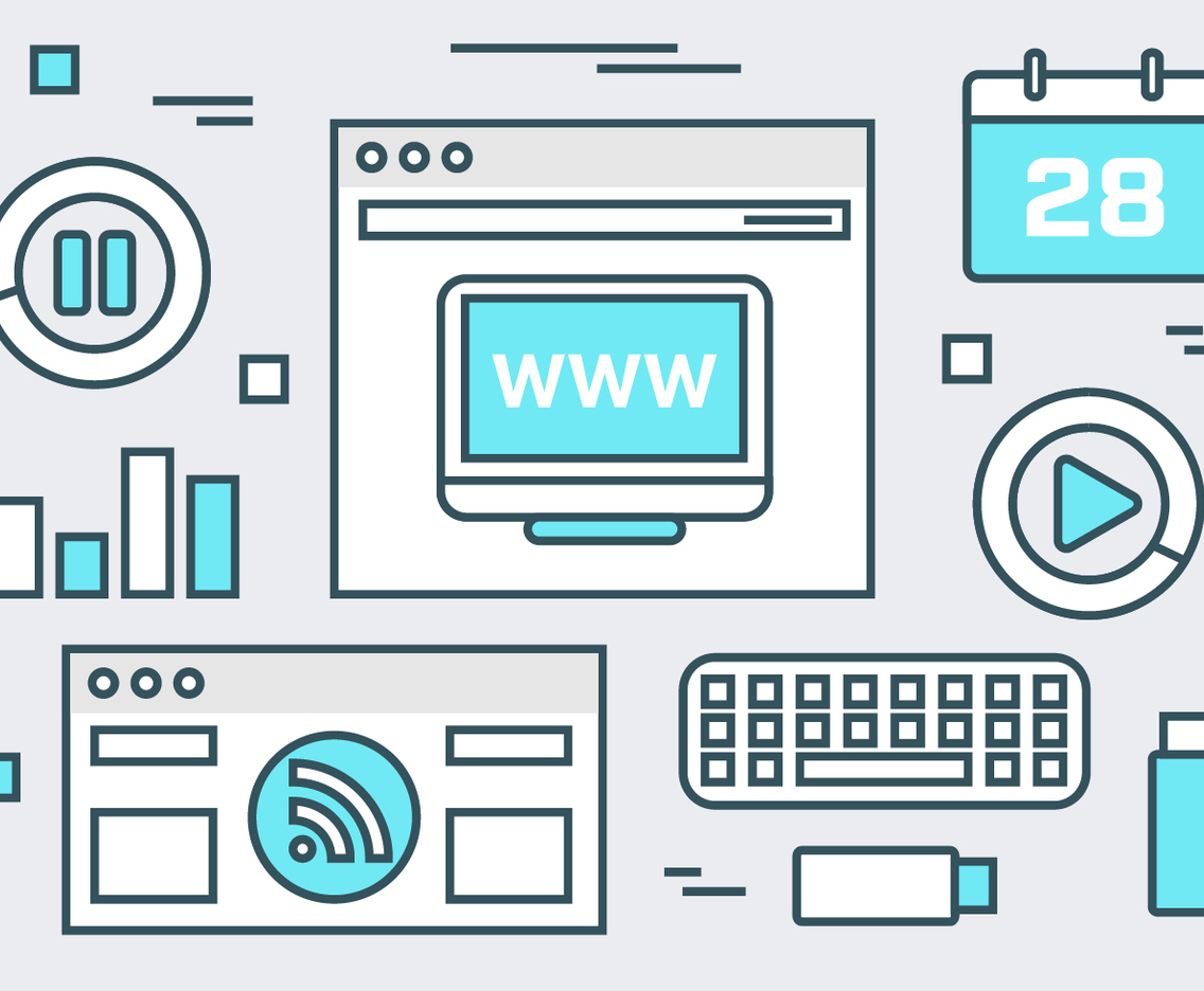 Free Teal Website Elements Vector Background