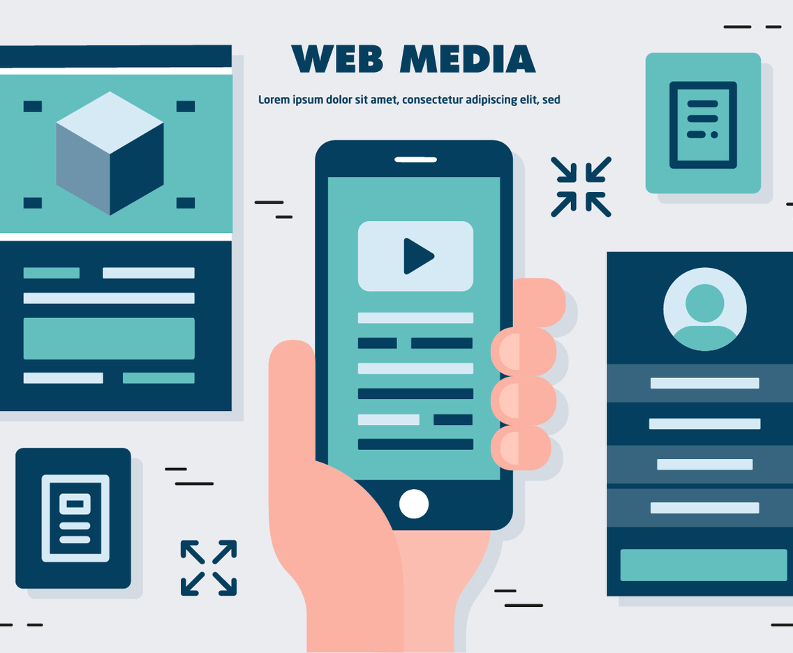 Free Flat Web Media Vector Illustration