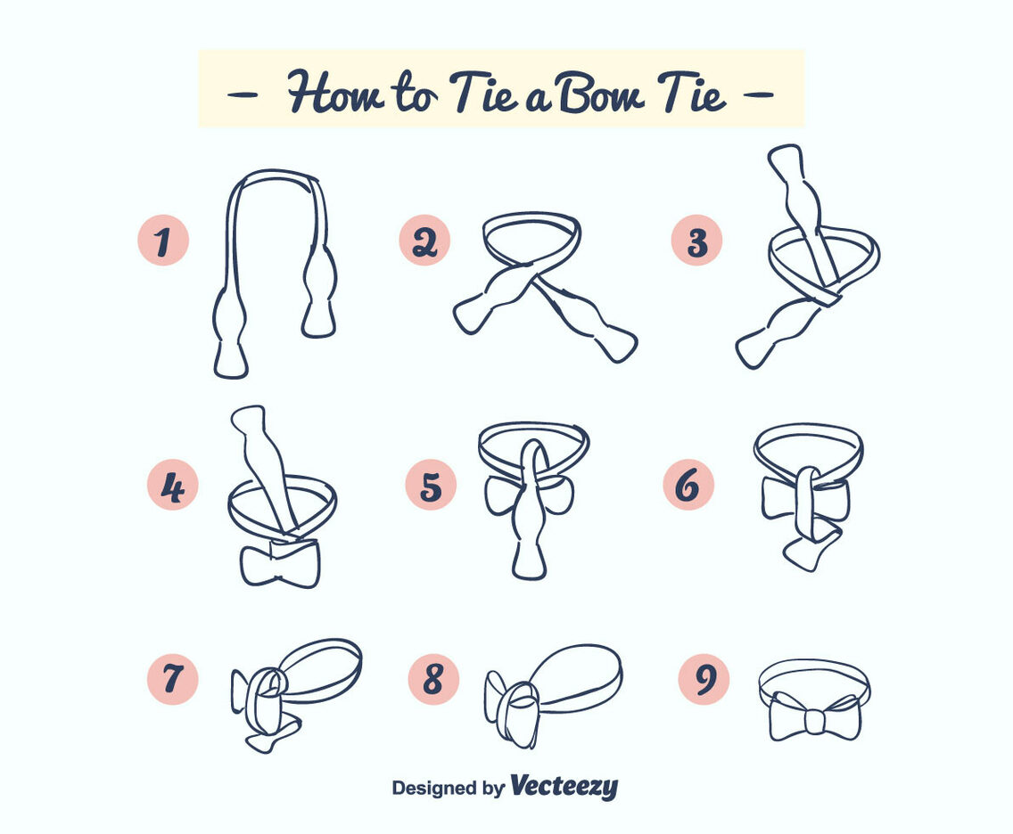 How to Tie a Bow Tie Vector