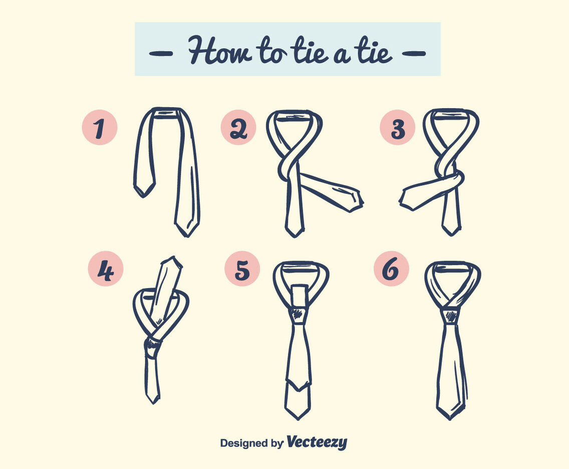 How To Tie A Tie Vector