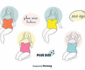 Plus Size Woman Vector