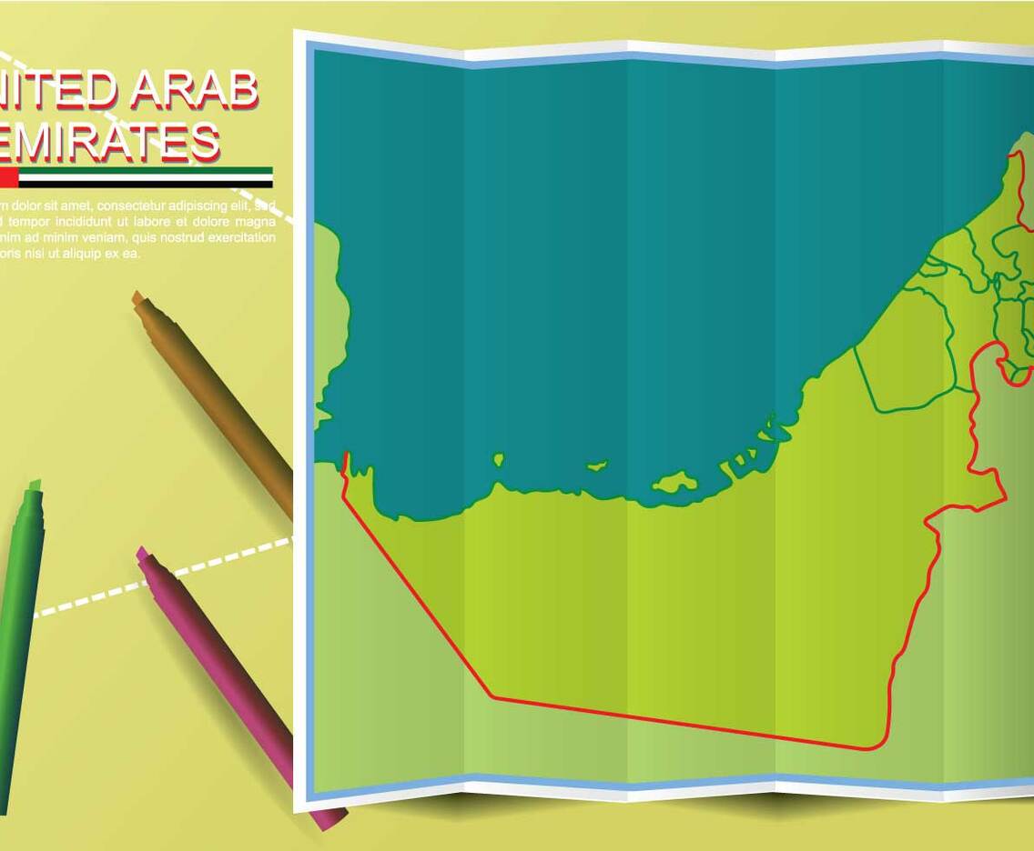 Free UAE map Illustration