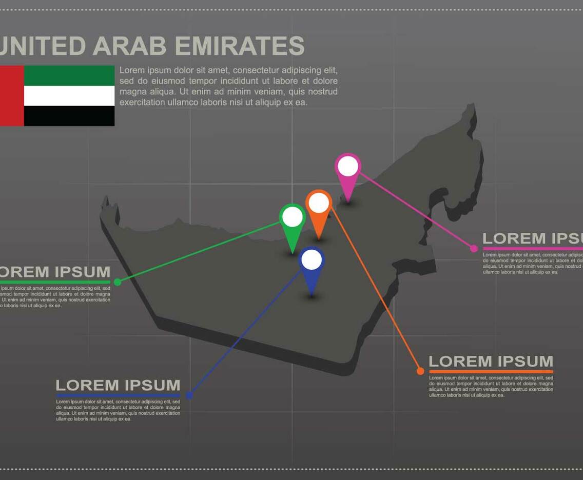 Free UAE map Illustration