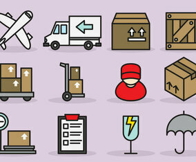 Cute International Delivery Icons
